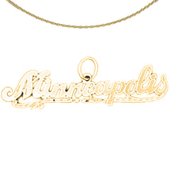 Sterling Silver Menneapolis Pendant (Rhodium or Yellow Gold-plated)