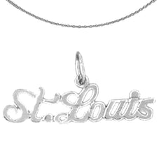 Sterling Silver St. Louis Pendant (Rhodium or Yellow Gold-plated)