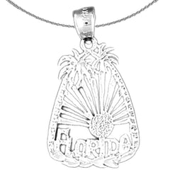 Sterling Silver Florida Pendant (Rhodium or Yellow Gold-plated)