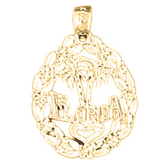 Yellow Gold-plated Silver Florida Pendant