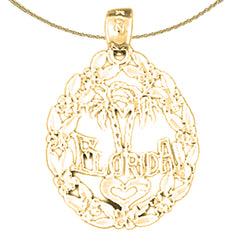 Sterling Silver Florida Pendant (Rhodium or Yellow Gold-plated)