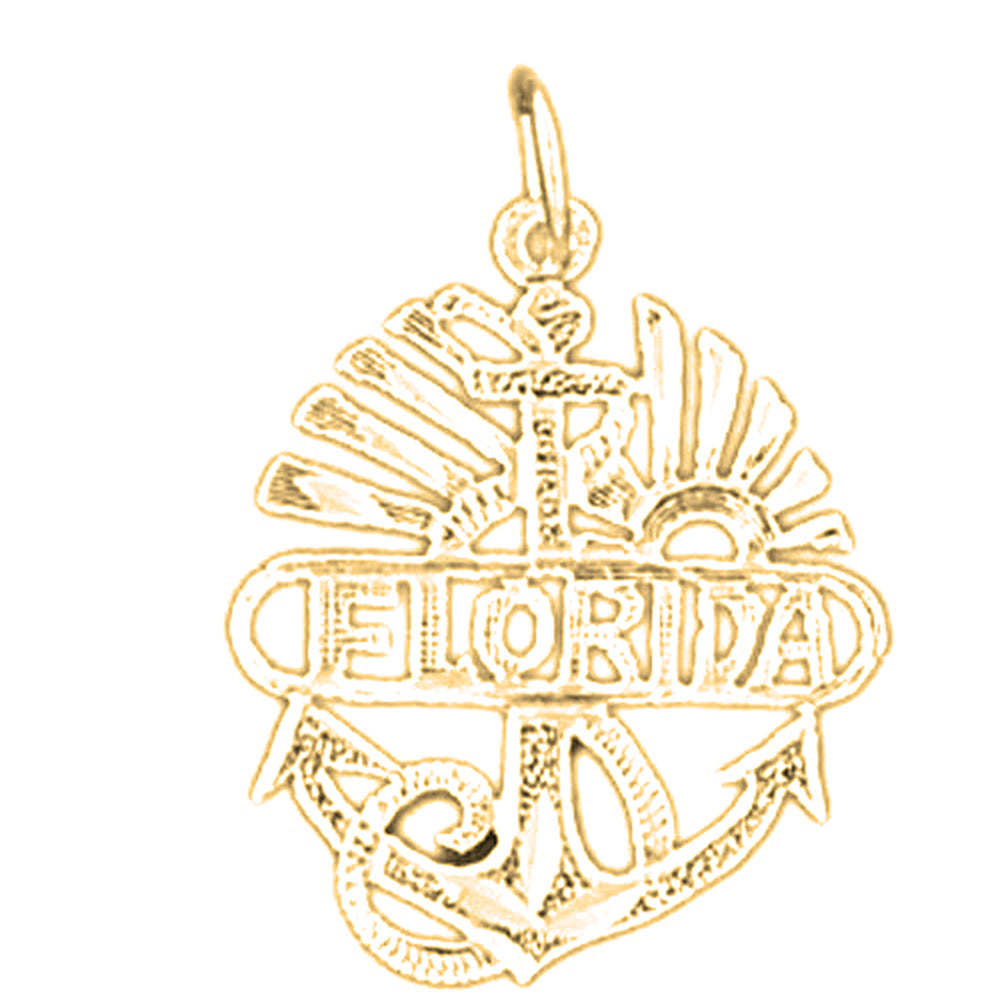 Yellow Gold-plated Silver Florida Pendant