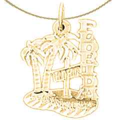 Sterling Silver Florida Pendant (Rhodium or Yellow Gold-plated)