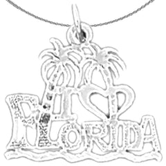 Florida-Anhänger aus Sterlingsilber (rhodiniert oder gelbgoldbeschichtet)