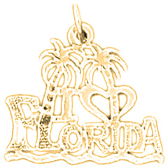 Yellow Gold-plated Silver Florida Pendant