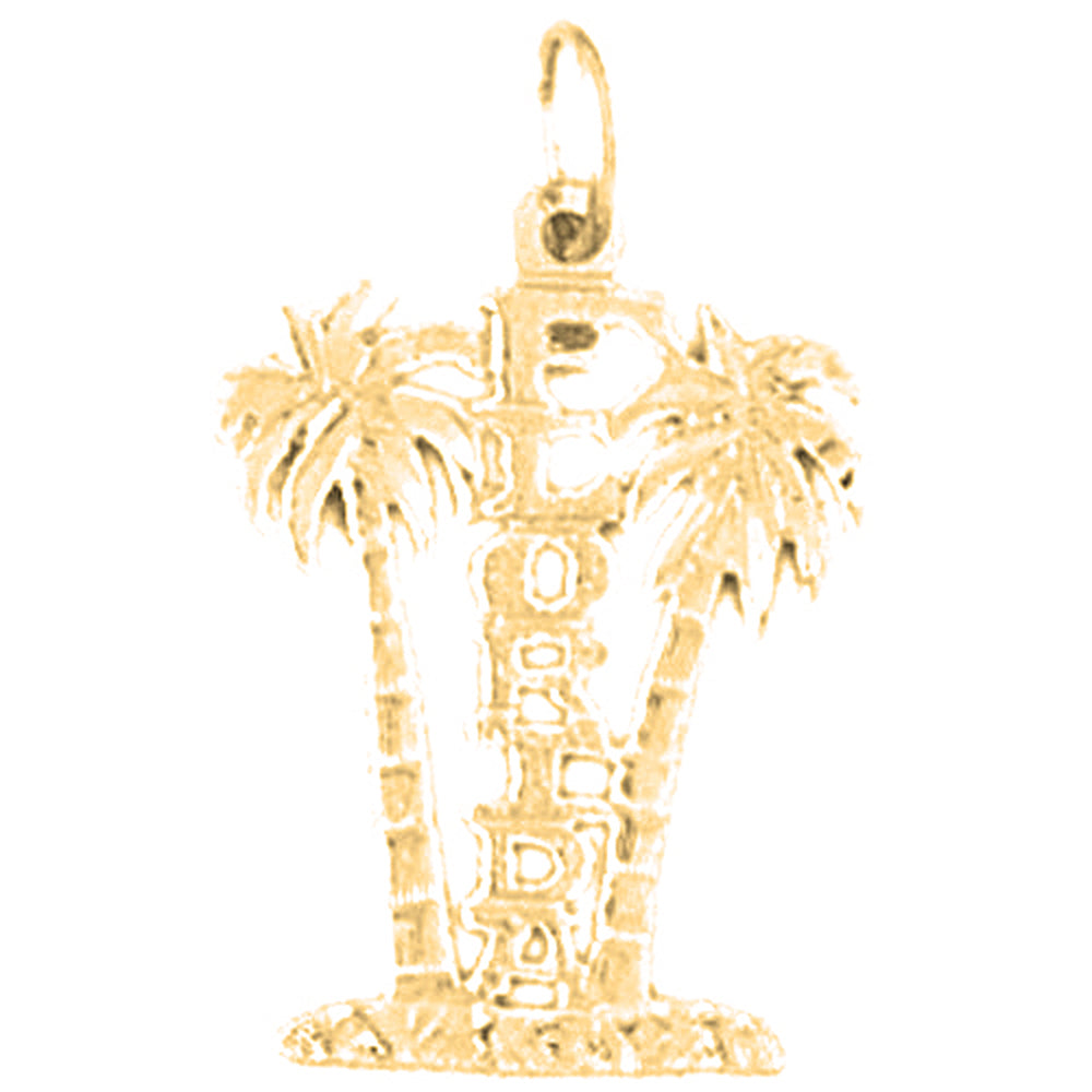 Yellow Gold-plated Silver Florida Pendant