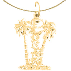 Sterling Silver Florida Pendant (Rhodium or Yellow Gold-plated)