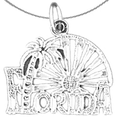 Sterling Silver Florida Pendant (Rhodium or Yellow Gold-plated)