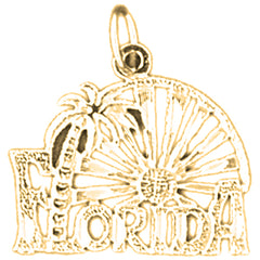 Yellow Gold-plated Silver Florida Pendant