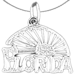 Florida-Anhänger aus Sterlingsilber (rhodiniert oder gelbgoldbeschichtet)