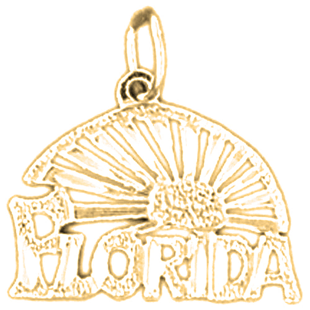 Yellow Gold-plated Silver Florida Pendant