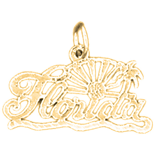 Yellow Gold-plated Silver Florida Pendant