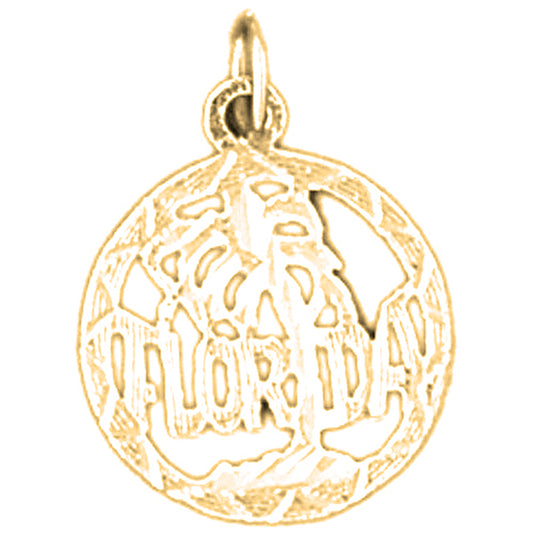 Yellow Gold-plated Silver Florida Pendant