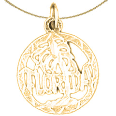 Sterling Silver Florida Pendant (Rhodium or Yellow Gold-plated)