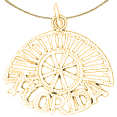 Sterling Silver Florida Pendant (Rhodium or Yellow Gold-plated)