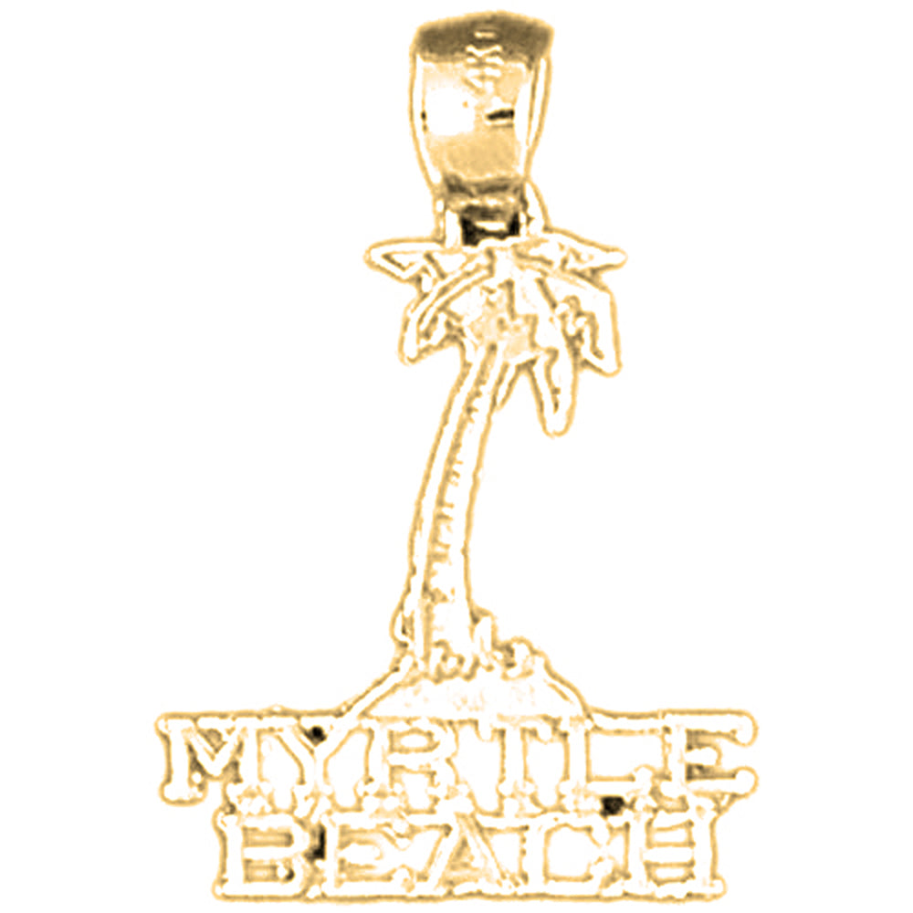 Yellow Gold-plated Silver Myrtle Beach Pendant
