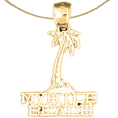 Sterling Silver Myrtle Beach Pendant (Rhodium or Yellow Gold-plated)