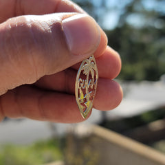 Sterling Silver Guam Pendant (Rhodium or Yellow Gold-plated)