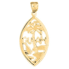 Yellow Gold-plated Silver Guam Pendant