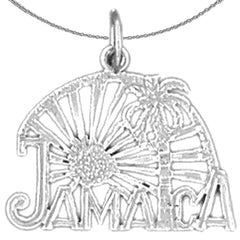 Sterling Silver Jamaica Pendant (Rhodium or Yellow Gold-plated)