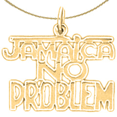 Sterling Silver Jamaica No Problem Pendant (Rhodium or Yellow Gold-plated)