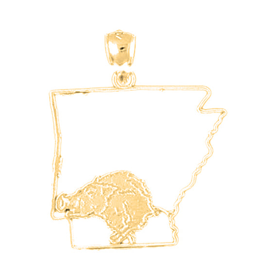 Yellow Gold-plated Silver Arkansas Pendant
