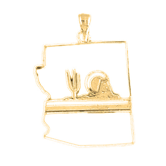 Yellow Gold-plated Silver New Mexico Pendant