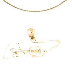 Sterling Silver California Pendant (Rhodium or Yellow Gold-plated)