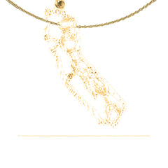 Sterling Silver California Pendant (Rhodium or Yellow Gold-plated)