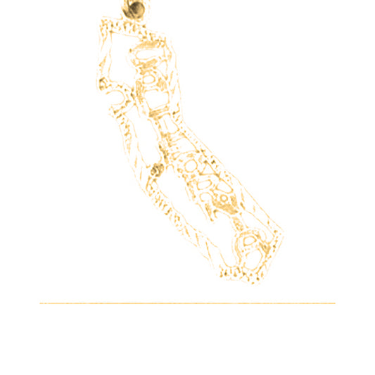 Yellow Gold-plated Silver California Pendant