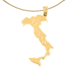 Sterling Silver Italy Pendant (Rhodium or Yellow Gold-plated)