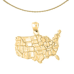 Sterling Silver Australia Pendant (Rhodium or Yellow Gold-plated)