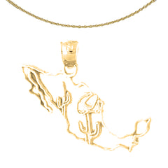 Sterling Silver Mexico Pendant (Rhodium or Yellow Gold-plated)
