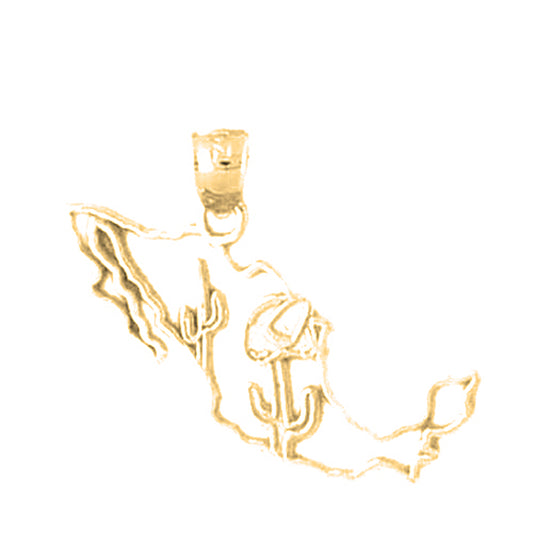 Yellow Gold-plated Silver Mexico Pendant