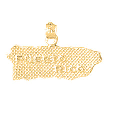 Yellow Gold-plated Silver Puerto Rico Pendant