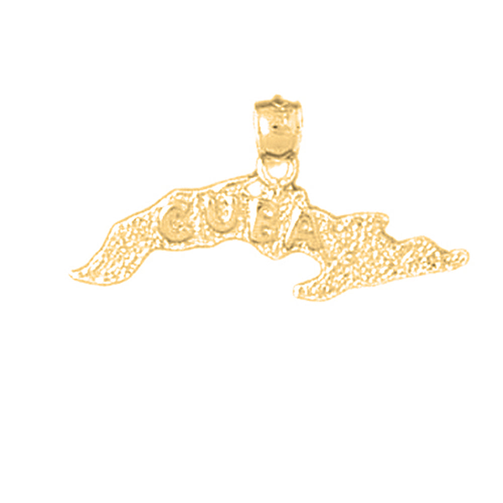 Yellow Gold-plated Silver Cuba Pendant