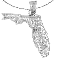 Sterling Silver Florida Pendant (Rhodium or Yellow Gold-plated)
