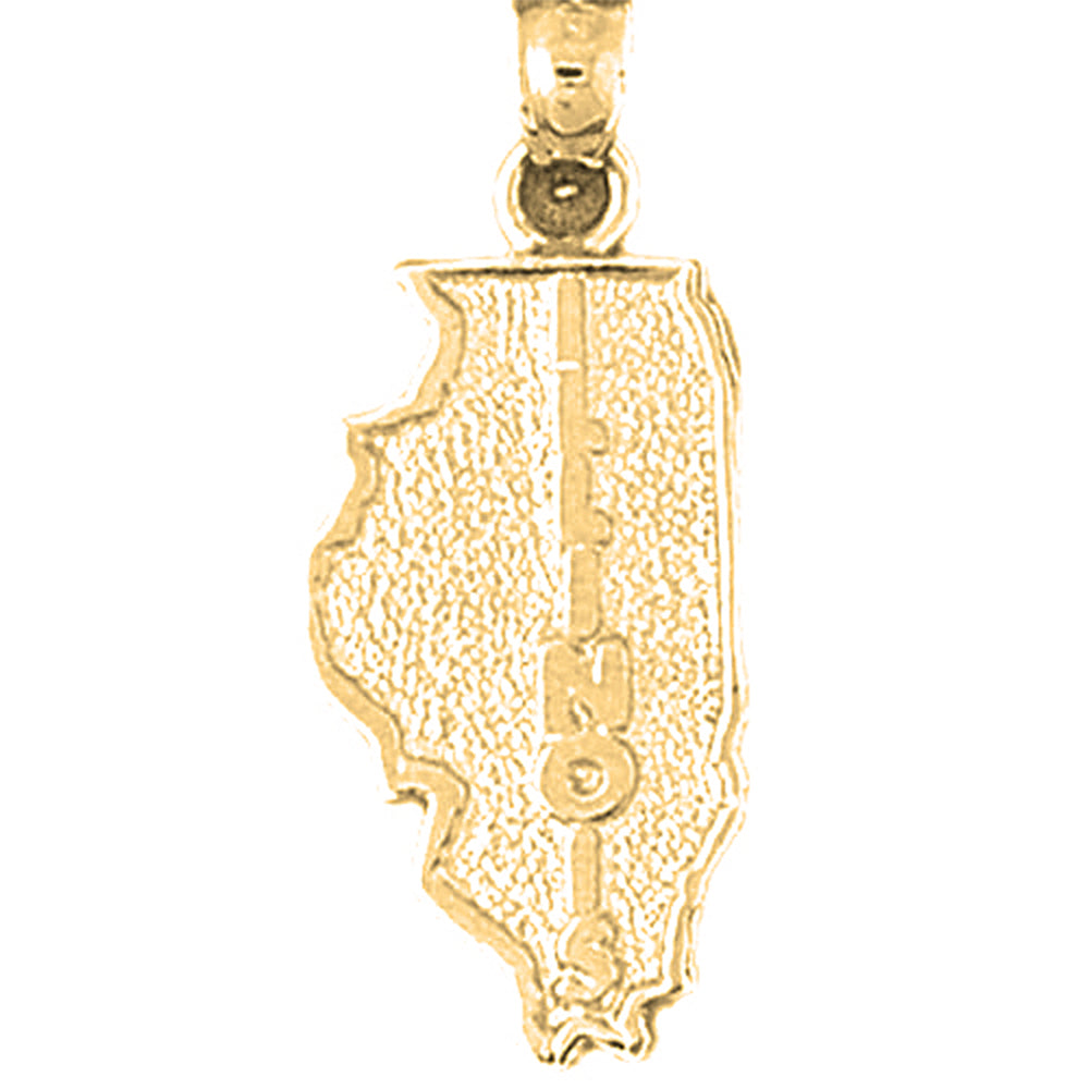 Yellow Gold-plated Silver Illinois Pendant