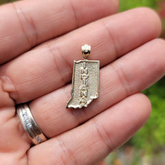 Sterling Silver Indiana Pendant (Rhodium or Yellow Gold-plated)