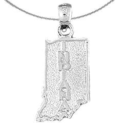 Sterling Silver Indiana Pendant (Rhodium or Yellow Gold-plated)