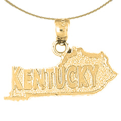 Sterling Silver Kentucky Pendant (Rhodium or Yellow Gold-plated)