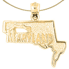 Sterling Silver Maryland Pendant (Rhodium or Yellow Gold-plated)