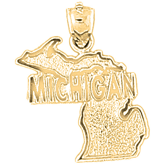 Yellow Gold-plated Silver Michigan Pendant