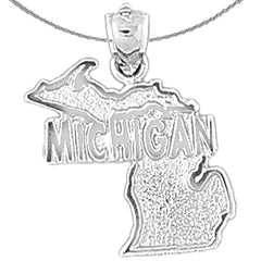 Colgante Michigan de plata de ley (bañado en rodio o oro amarillo)