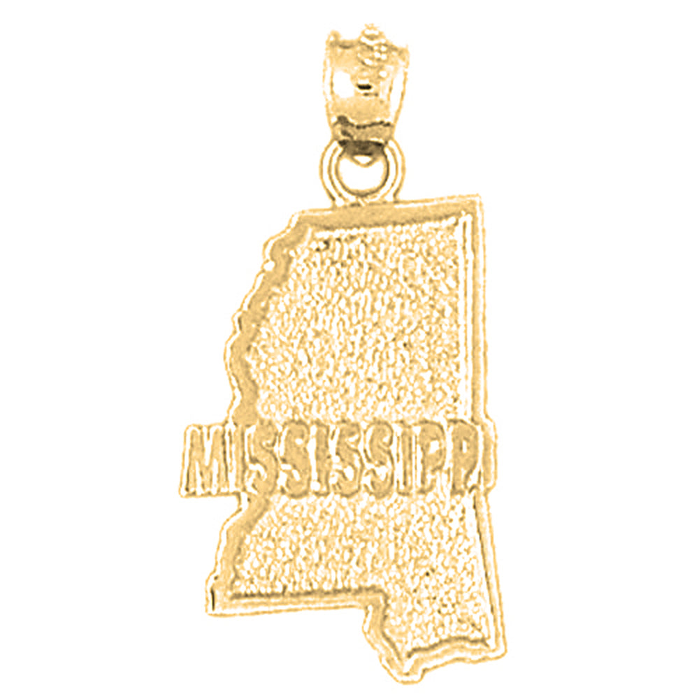 Yellow Gold-plated Silver Mississippi Pendant