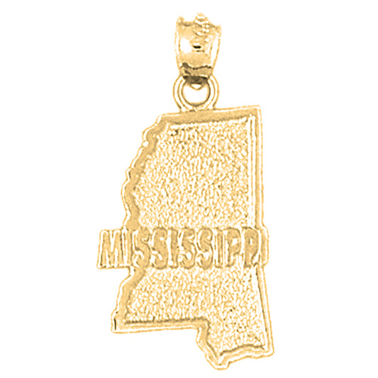 Yellow Gold-plated Silver Mississippi Pendant