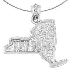 Sterling Silver New York Pendant (Rhodium or Yellow Gold-plated)