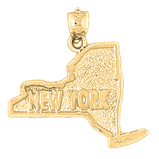 Yellow Gold-plated Silver New York Pendant