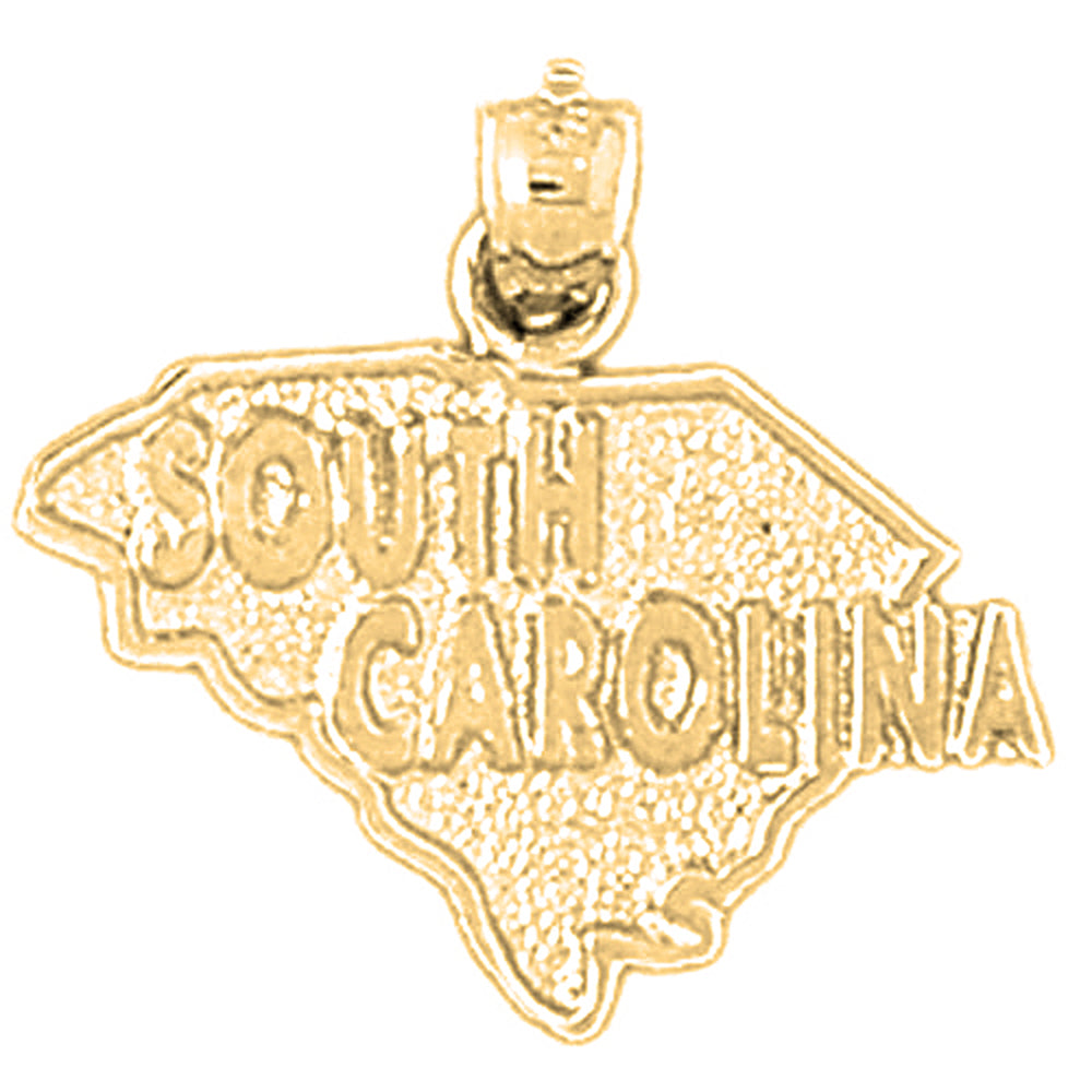 Yellow Gold-plated Silver South Carolina Pendant