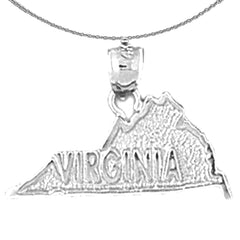 Sterling Silver Virginia Pendant (Rhodium or Yellow Gold-plated)